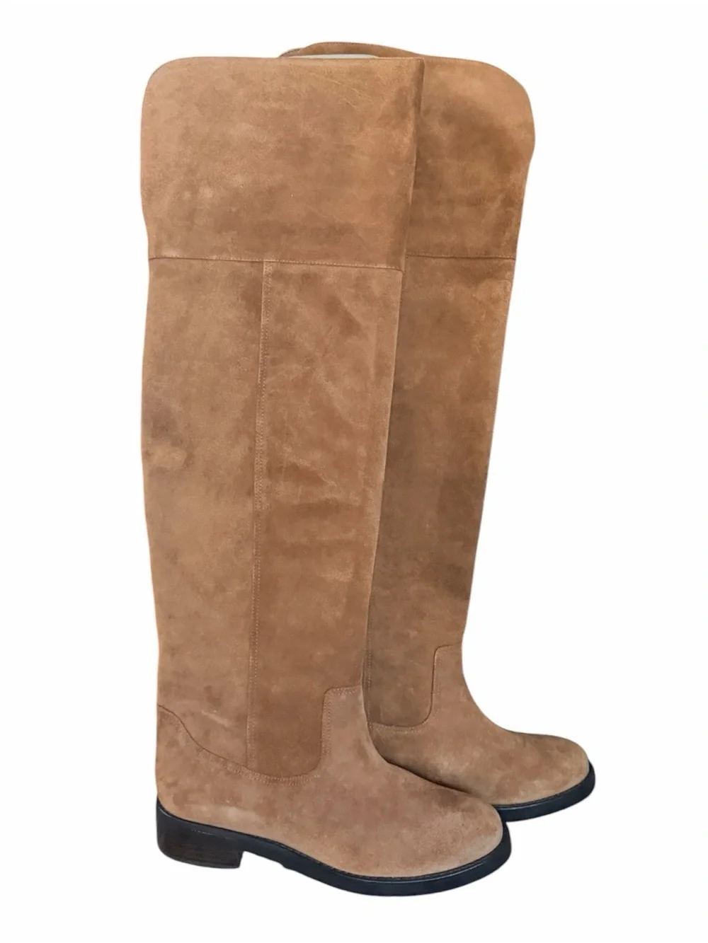 J.Crew New Stevie Over the Knee Suede Boots Camel Tan Leather Size 7.5